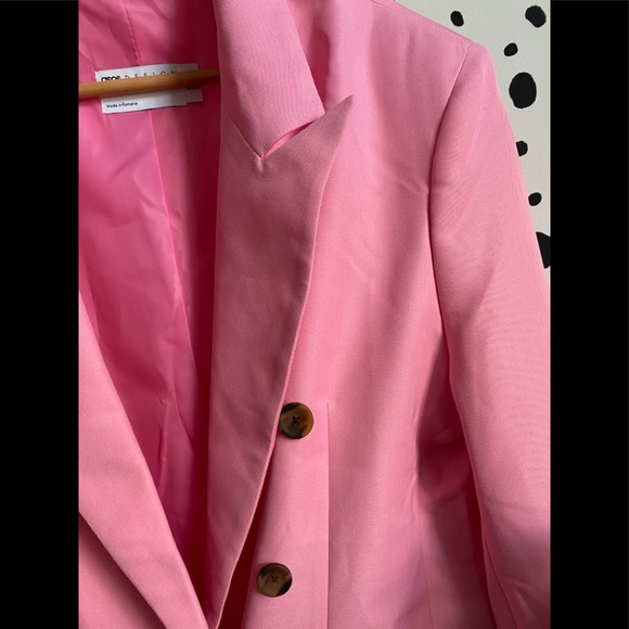 ASOS Design Mom Suit Blazer in Pop Pink - Picture 7 of 8